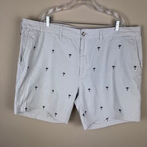 Bonobos Pin Striped Palm Tree Embroidered Shorts‎ Casual Menswear